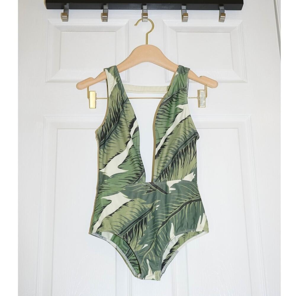 BEACH RIOT x Stone Cold Fox - Waikiki One Piece Swimsuit in Palm Leaf / Size XS